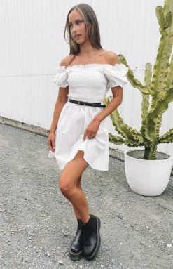 Beginning Boutique Percy Ruched Dress White 12 Beginning Boutique Percy Ruched Dress White