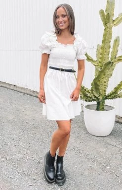 Beginning Boutique Percy Ruched Dress White 13 Beginning Boutique Percy Ruched Dress White