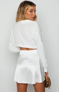 BB Exclusive Bottoms Perfect Wrap Mini Skirt White