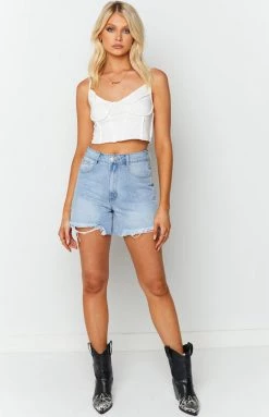 Beginning Boutique Bottoms Peyton Blue Denim Shorts