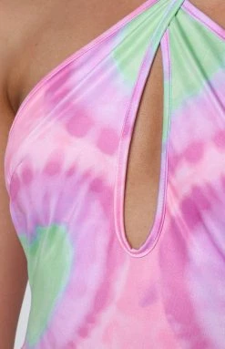 BB Exclusive Pineapple Festival Halter Dress Pink