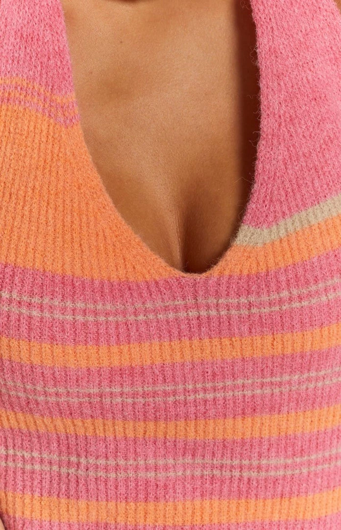 Beginning Boutique Makenzie Striped Halter Mini Dress Pink Dresses 8 Beginning Boutique Makenzie Striped Halter Mini Dress Pink Dresses