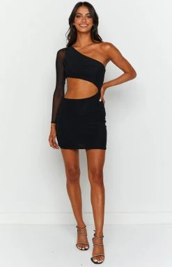BB Exclusive Piper Black One Sleeve Mini Dress