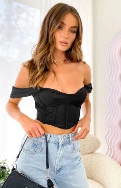 Beginning Boutique Tops Polly Bustier Top Black