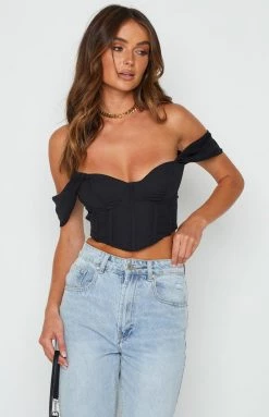 Beginning Boutique Tops Polly Bustier Top Black