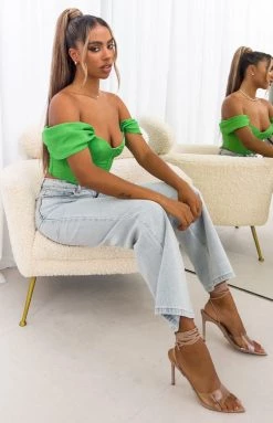 Beginning Boutique Tops Polly Bustier Top Green