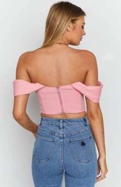 Beginning Boutique Tops Polly Bustier Top Pink