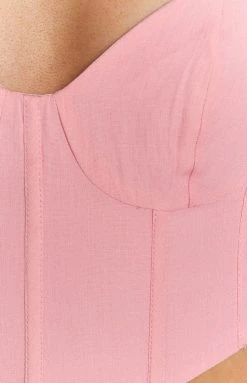 Beginning Boutique Tops Polly Bustier Top Pink