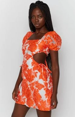 Beginning Boutique Polly Mini Dress Floral Orange Dresses