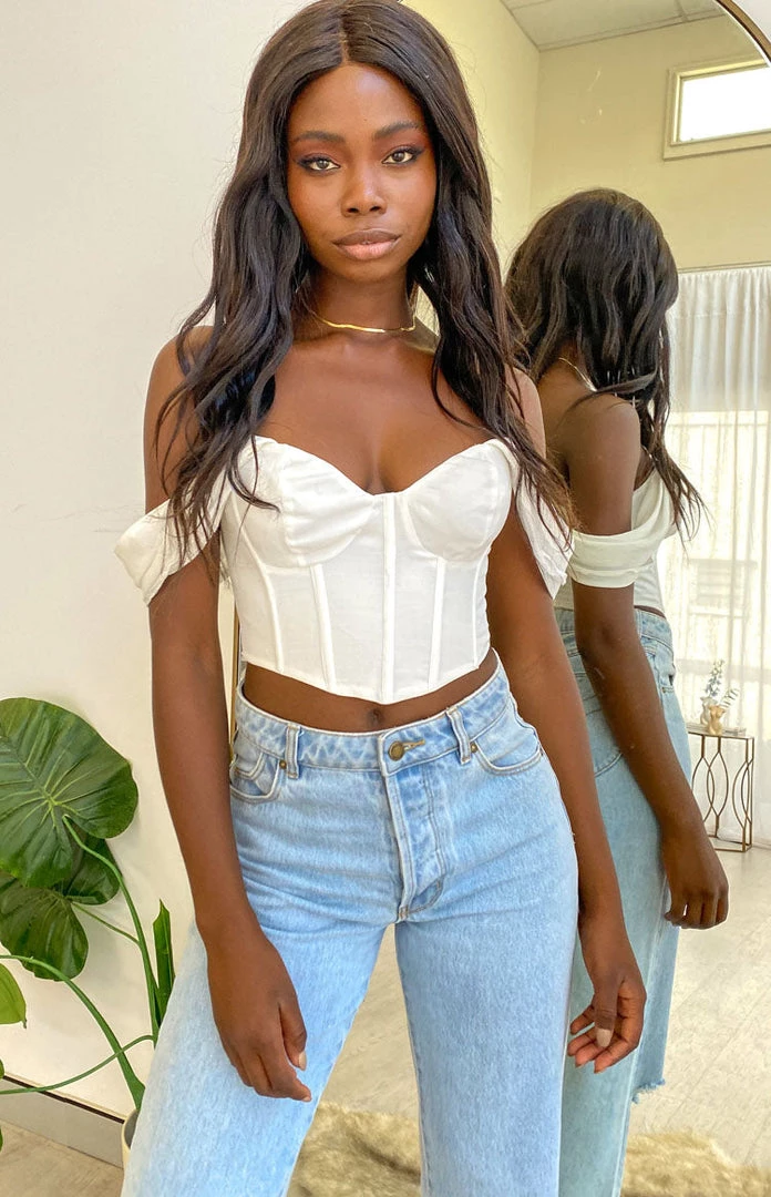 Beginning Boutique New Polly Bustier Top White 3 Beginning Boutique New Polly Bustier Top White