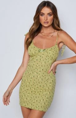 Beginning Boutique Dresses Postcards Mini Dress Green Floral