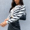 Beginning Boutique Pretty Liar Knitted Cardigan Zebra Tops