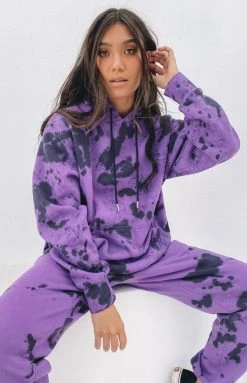 Nana Judy Delta Hooded Oversize Sweater Violet Tie Dye Outerwear