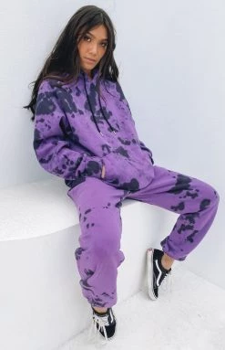 Nana Judy Delta Hooded Oversize Sweater Violet Tie Dye Outerwear