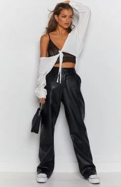 Beginning Boutique Olive Tie Up Shirt White