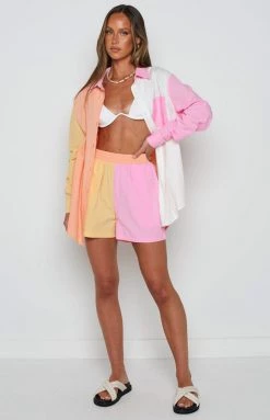 BB Exclusive Bottoms Qualia Orange Multi Shorts