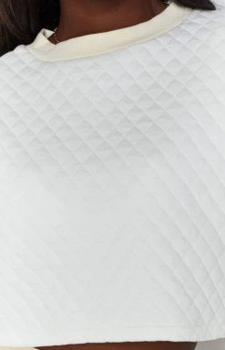 BB Exclusive Quilted Crop Sweater White Outerwear 14 BB Exclusive Quilted Crop Sweater White Outerwear