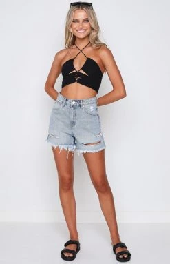 BB Exclusive Tops Quinn Black Cut Out Top