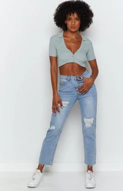 BB Exclusive Ramana Ribbed Knit Crop Sage 13 BB Exclusive Ramana Ribbed Knit Crop Sage