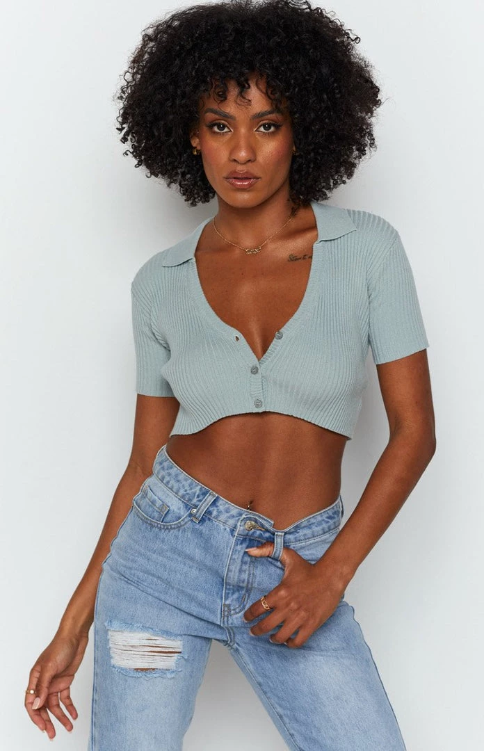 BB Exclusive Ramana Ribbed Knit Crop Sage 5 BB Exclusive Ramana Ribbed Knit Crop Sage
