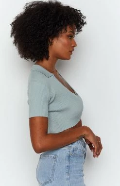 BB Exclusive Ramana Ribbed Knit Crop Sage 15 BB Exclusive Ramana Ribbed Knit Crop Sage