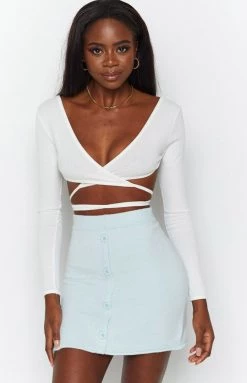 Beginning Boutique Rae Button Knit Skirt