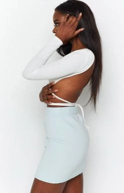 Beginning Boutique Rae Button Knit Skirt