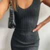 Beginning Boutique Ramona Cross Back Mini Knit Dress Black