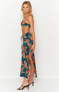 BB Exclusive Rani Red Floral Maxi Skirt