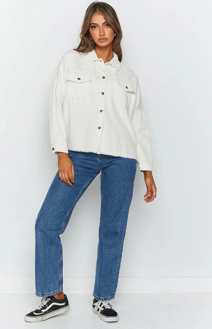 Beginning Boutique Outerwear Rayna Cord Jacket Cream 10 Beginning Boutique Outerwear Rayna Cord Jacket Cream