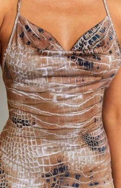 Beginning Boutique Rayner Low Back Maxi Dress Brown Dresses