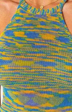 Beginning Boutique Real Thing Spacedye Mini Dress Green