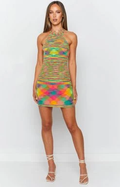 Beginning Boutique Real Thing Spacedye Mini Dress Multi