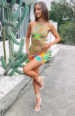 Beginning Boutique Real Thing Spacedye Mini Dress Multi