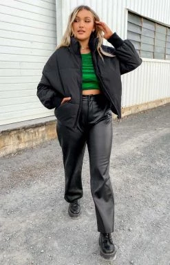 Beginning Boutique Remi Puffer Jacket Black