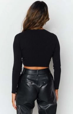 BB Exclusive Tops Remy Lace Up Top Black