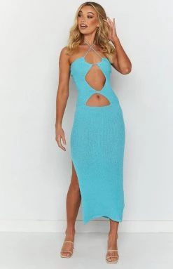 BB Exclusive Renata Blue Cut Out Midi Dress