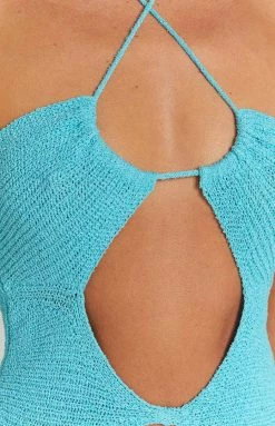 BB Exclusive Renata Blue Cut Out Midi Dress