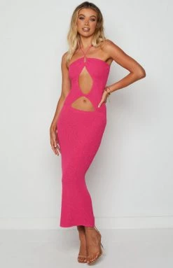 BB Exclusive Renata Pink Cut Out Midi Dress Dresses
