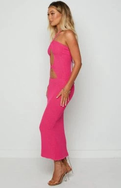 BB Exclusive Renata Pink Cut Out Midi Dress Dresses