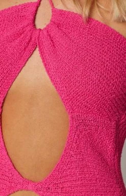 BB Exclusive Renata Pink Cut Out Midi Dress Dresses