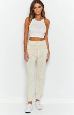 Beginning Boutique Bottoms Repose Tracksuit Pants Beige