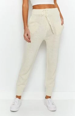 Beginning Boutique Bottoms Repose Tracksuit Pants Beige