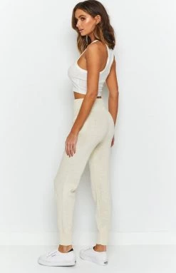 Beginning Boutique Bottoms Repose Tracksuit Pants Beige