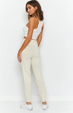 Beginning Boutique Bottoms Repose Tracksuit Pants Beige