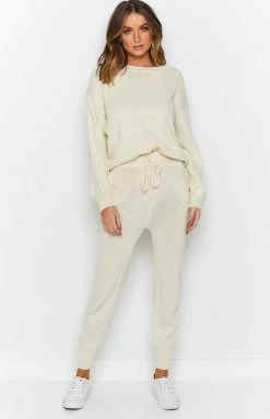 Beginning Boutique Bottoms Repose Tracksuit Pants Beige