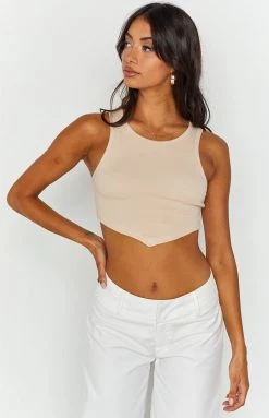 Beginning Boutique Restoration Beige Tank Top Tops