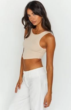 Beginning Boutique Restoration Beige Tank Top Tops