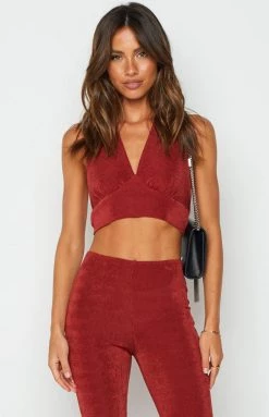 BB Exclusive Rex Burgundy Halter Top