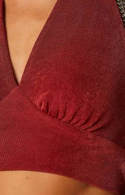 BB Exclusive Rex Burgundy Halter Top